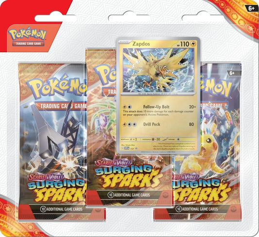 Surging Sparks 3 Pack Blisters (Zapdos or Quagsire)