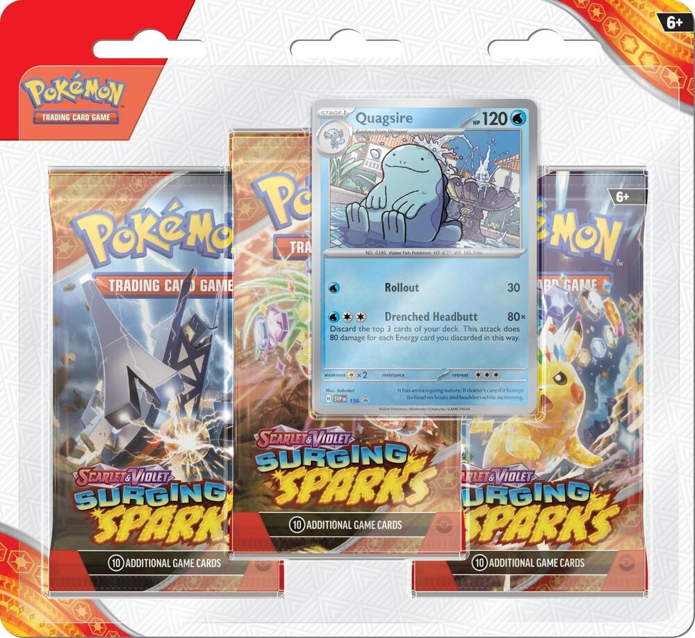 Surging Sparks 3 Pack Blisters (Zapdos or Quagsire)